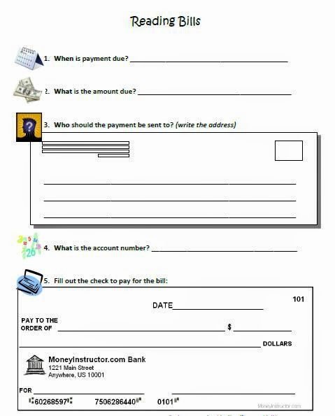 Reading A Pay Stub Worksheet Awesome Reading and Paying Bills with A Free Worksheet