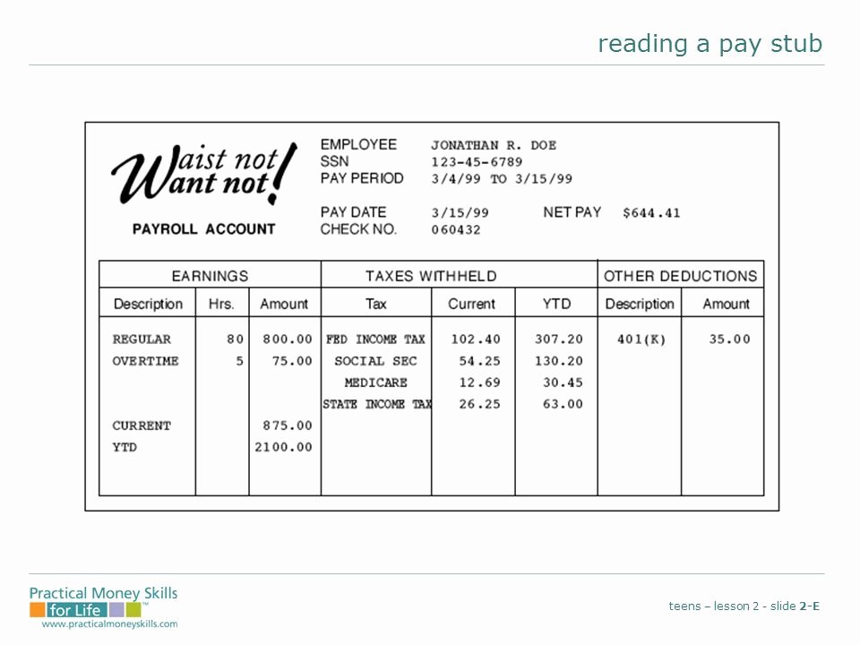 Reading A Pay Stub Worksheet Beautiful Reading A Pay Stub Worksheet Answers