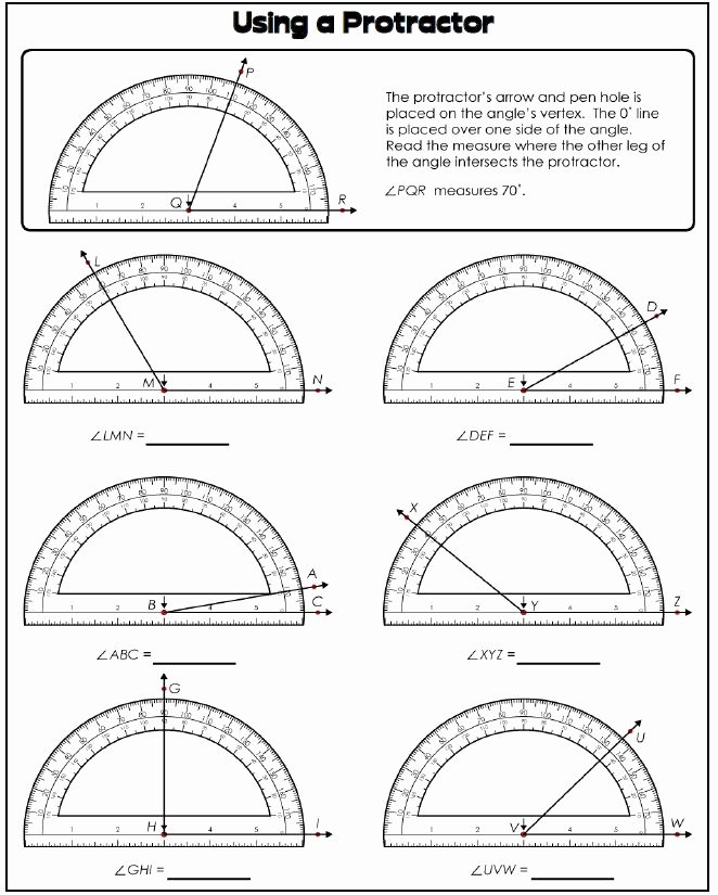 Reading A Protractor Worksheet New Teach Students to Measure Angles with these Protractor