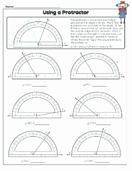 Reading A Protractor Worksheet Unique Using A Protractor 2 Tiger Pack
