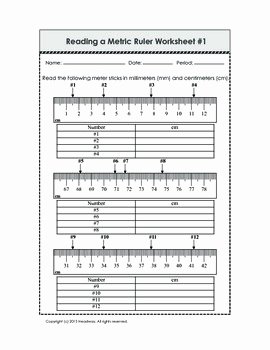 Reading A Ruler Worksheet Pdf Unique Reading A Metric Ruler Practice Worksheets by Headway Lab