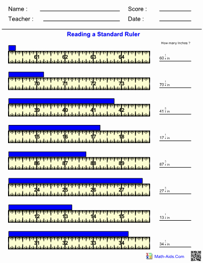 Reading A Tape Measure Worksheet Elegant Measurement Standard Ruler Worksheet