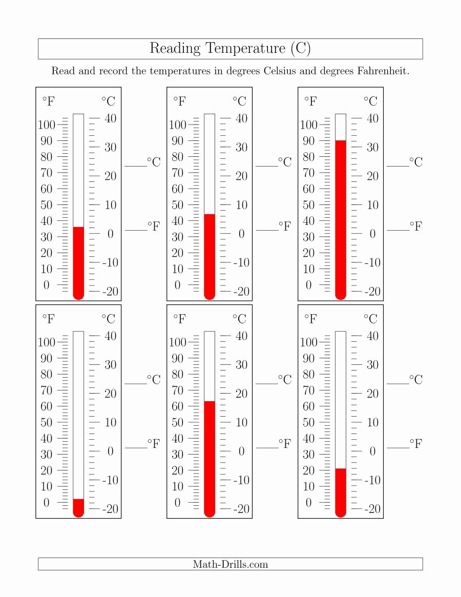 45 Reading A Thermometer Worksheet