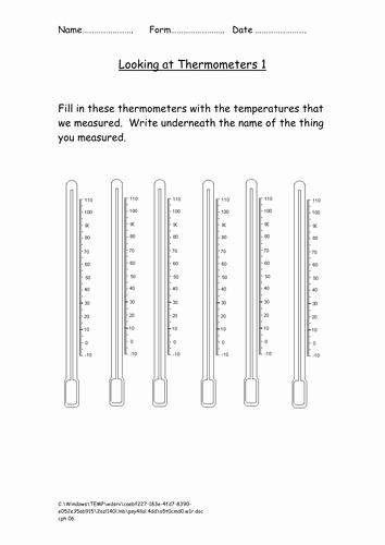 Reading A thermometer Worksheet Luxury thermometer Worksheets by Chrisphughes