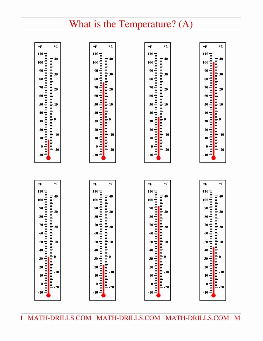 Reading A thermometer Worksheet New Reading Temperatures On A thermometer A