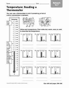 Reading A thermometer Worksheet New Temperature Reading A thermometer Worksheet for 4th 5th
