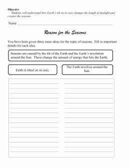 Reasons for Seasons Worksheet Lovely Seasons Review Worksheet Answers
