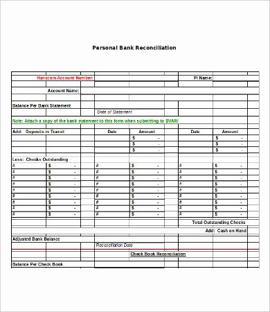 Reconciling A Bank Statement Worksheet Beautiful Bank Reconciliation Template 11 Free Excel Pdf