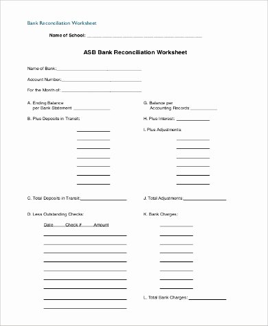 Reconciling A Bank Statement Worksheet Best Of Sample Bank Reconciliation form 9 Examples In Pdf Word
