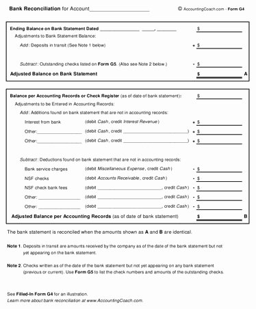 Reconciling A Bank Statement Worksheet Fresh Bank Reconciliation Template
