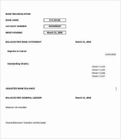 Reconciling A Bank Statement Worksheet New Bank Reconciliation Template 11 Free Excel Pdf