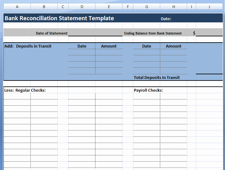 Reconciling A Bank Statement Worksheet New Bank Reconciliation Template