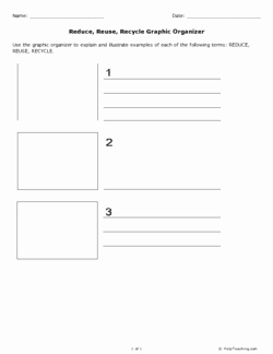Reduce Reuse Recycle Worksheet Awesome Reduce Reuse Recycle Graphic organizer Grade 4 Free