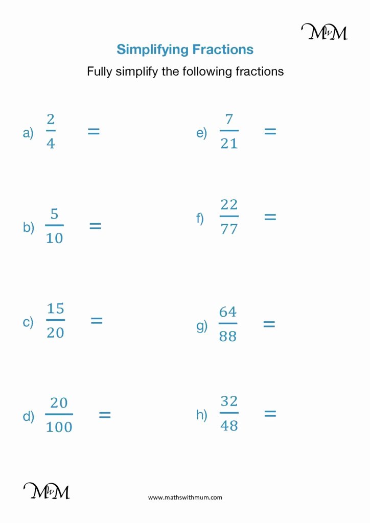 50 Reducing Fractions Worksheet Pdf Chessmuseum Template Library