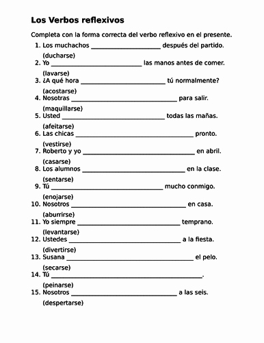 Reflexive Verbs Spanish Worksheet New Verbos Reflexivos Spanish Reflexive Verbs Worksheet 2 by