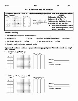 Relations and Functions Worksheet Luxury Holt Algebra 4 2 Relations and Functions Worksheet Doc
