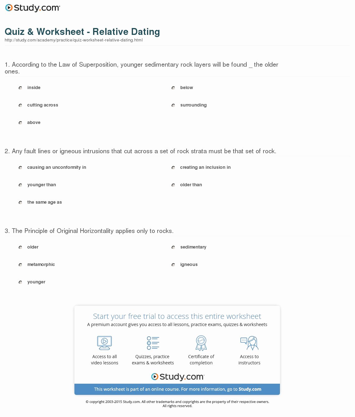 50 Relative Dating Worksheet Answer Key | Chessmuseum ...