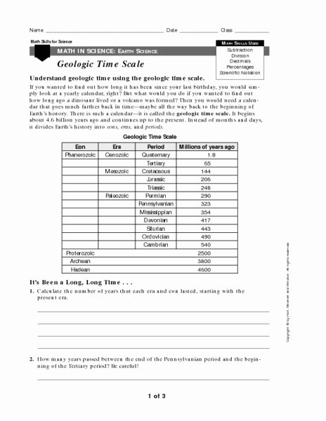 Relative Dating Worksheet Answer Key New Geologic Time Worksheet Time Alistairtheoptimist Free