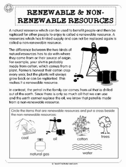 Renewable and Nonrenewable Resources Worksheet Inspirational Teach This Worksheets Create and Customise Your Own