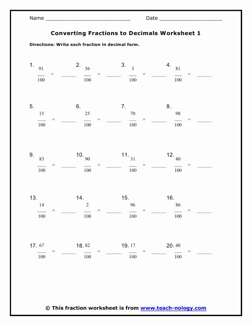 Repeating Decimal to Fraction Worksheet Lovely Decimal to Fraction Worksheet