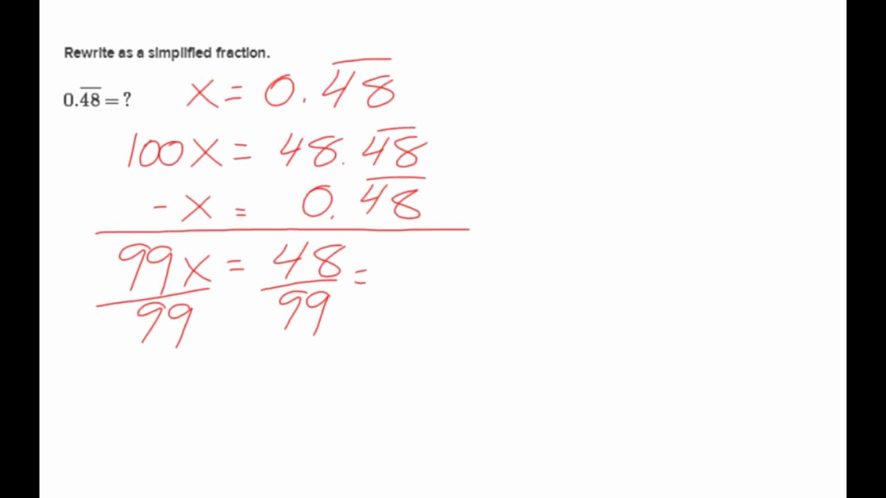 Repeating Decimal to Fraction Worksheet New Converting Repeating Decimals to Fractions Worksheet