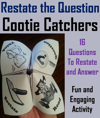Restating the Question Worksheet Luxury Cootie Catcher 8 Question Revision Task Ict Template In