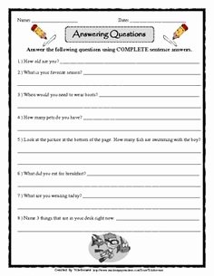 Restating the Question Worksheet New Restating Questions Printables