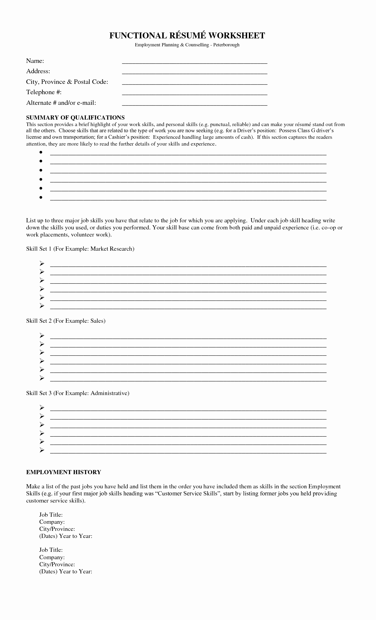 Resume Worksheet for Adults Elegant 17 Best Of Creating A Resume Worksheet Fill In
