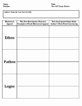 Rhetorical Analysis Outline Worksheet Inspirational New Sat Rhetorical Analysis Essay Graphic organizer