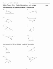 Right Triangle Trig Worksheet Answers Elegant Right Triangle Trigonometry Finding Missing Sides and