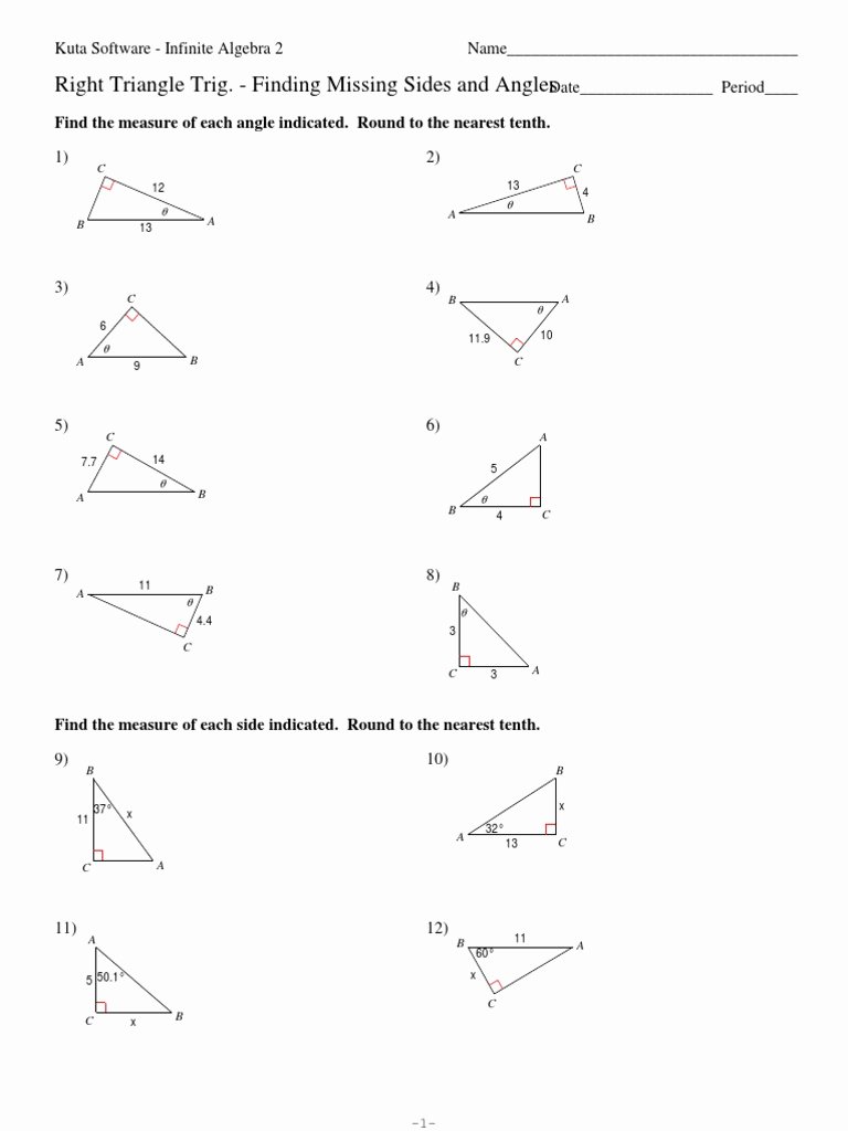 Right Triangle Trig Worksheet Answers Inspirational solving Right Triangles Trigonometry Worksheet Answers