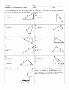 geometry worksheet trig ratios in right triangles