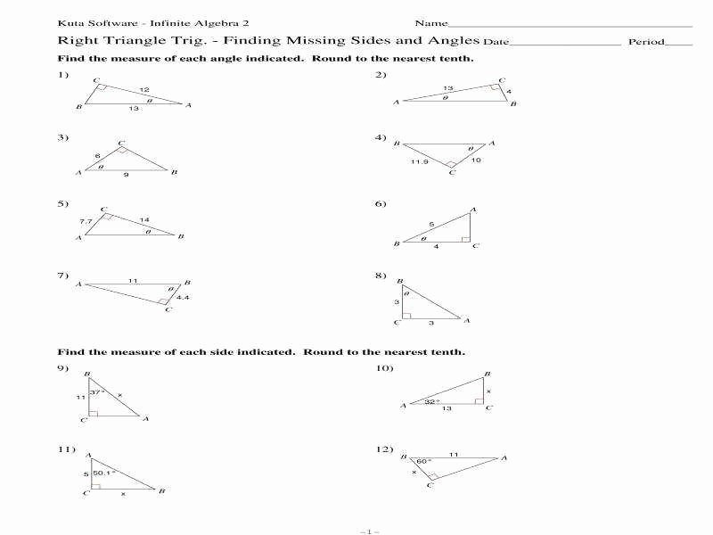 Right Triangle Trig Worksheet Unique Right Triangle Trig Worksheet