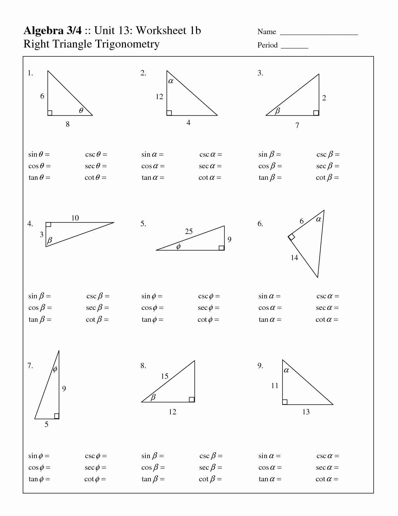 Right Triangle Trigonometry Worksheet Answers Awesome 13 Best Of College Trigonometry Worksheets Pre