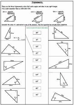 Right Triangle Trigonometry Worksheet Answers Elegant Right Triangle Trigonometry Worksheet soh Cah toa