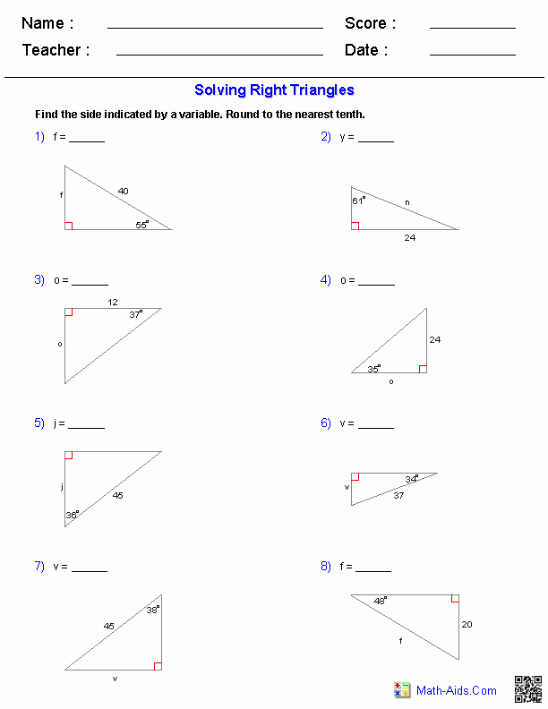 Right Triangle Trigonometry Worksheet Answers Fresh Geometry Worksheets
