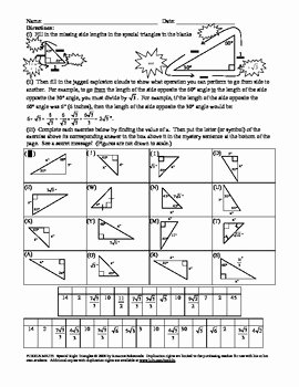 Right Triangle Trigonometry Worksheet Answers New Puzzle Math Special Right Triangles by Roxanne Kloper