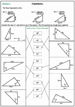 Right Triangle Trigonometry Worksheet Luxury Right Triangle Trigonometry Worksheet soh Cah toa by 123
