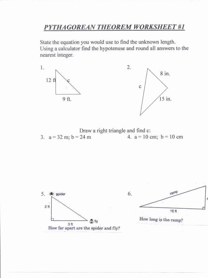 Right Triangle Word Problems Worksheet Lovely Pythagorean theorem Word Problems Worksheet