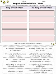 Rights and Responsibilities Worksheet Beautiful Citizenship Printable Activity Book Rights and