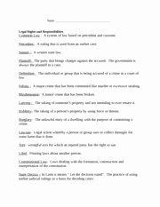 Rights and Responsibilities Worksheet Best Of Bill Of Rights Worksheet with Answers the Bill Of Rights