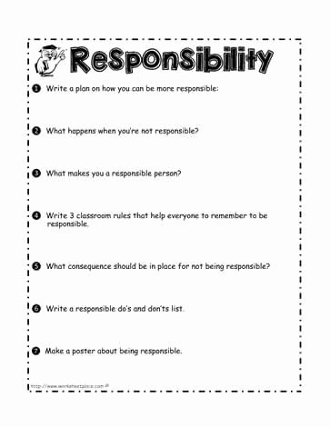 Rights and Responsibilities Worksheet Fresh Responsibility Worksheet Worksheets
