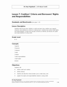Rights and Responsibilities Worksheet Fresh Rights and Responsibilities Lesson Plans &amp; Worksheets