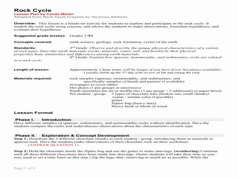 Rock Cycle Worksheet Answers Fresh Rock Cycle Worksheet Answers Free Printable Worksheets