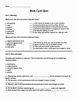 Rock Cycle Worksheet Answers New Rock Cycle Quiz by Bates Science