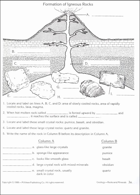Rock Cycle Worksheet Middle School New Free Rocks and Minerals Worksheets