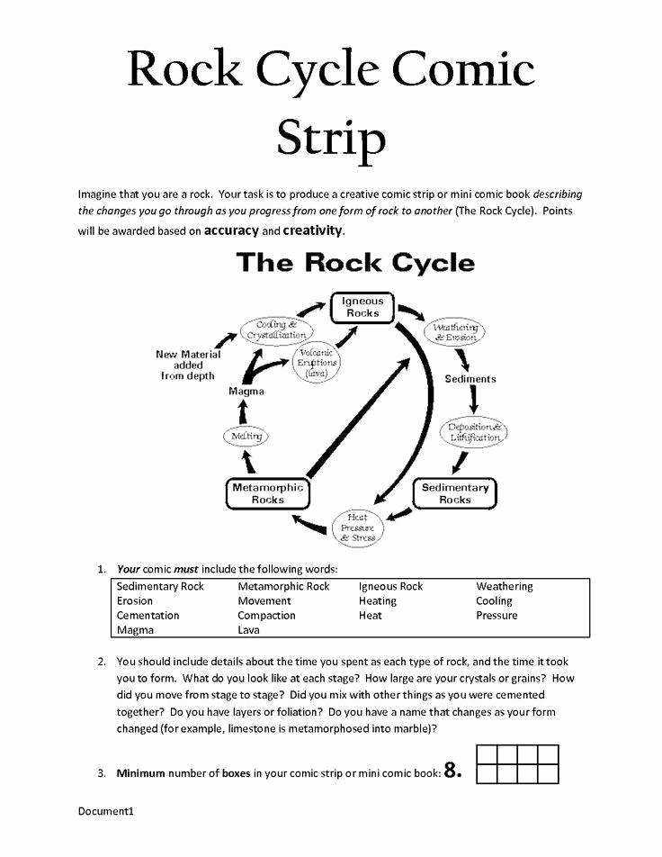 Rock Cycle Worksheet Middle School Unique Rock Cycle Worksheet