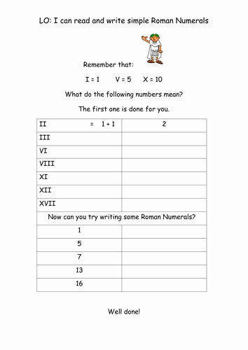 Roman Numerals Worksheet Pdf Best Of Very Basic Roman Numerals Worksheet by Laurawigley12