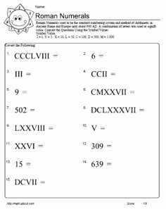 Roman Numerals Worksheet Pdf Elegant Lesson Roman Numerals Worksheet