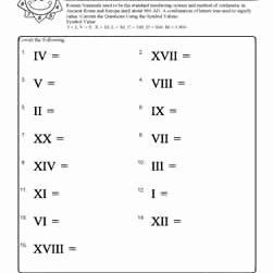 Roman Numerals Worksheet Pdf Inspirational Roman Numeral Worksheets with Answers
